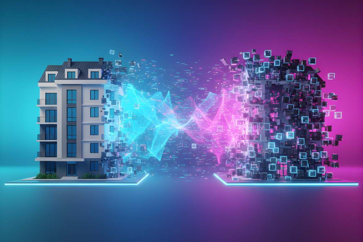 Infográfico da tokenização de imóveis e contratos inteligentes com Drex.