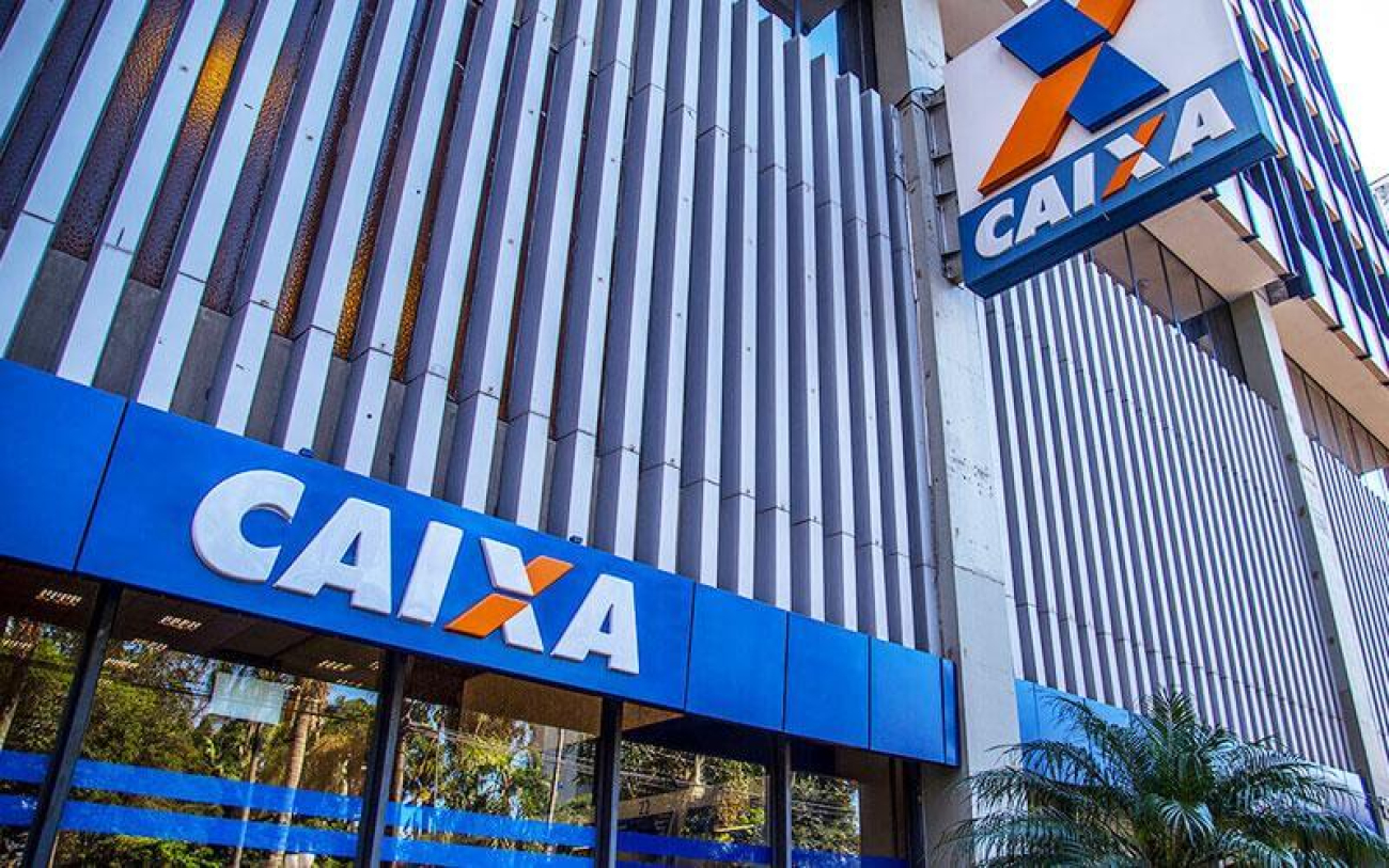 Agência da Caixa durante o período de greve em Joinville
